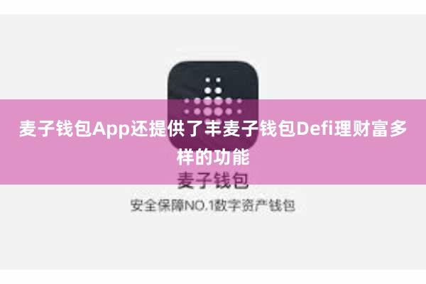 麦子钱包App还提供了丰麦子钱包Defi理财富多样的功能