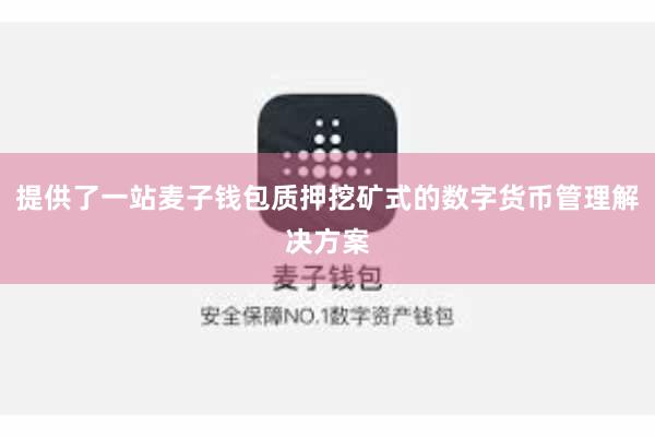 提供了一站麦子钱包质押挖矿式的数字货币管理解决方案