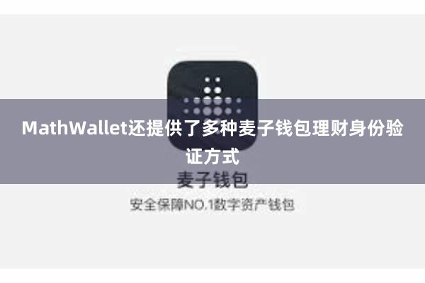 MathWallet还提供了多种麦子钱包理财身份验证方式