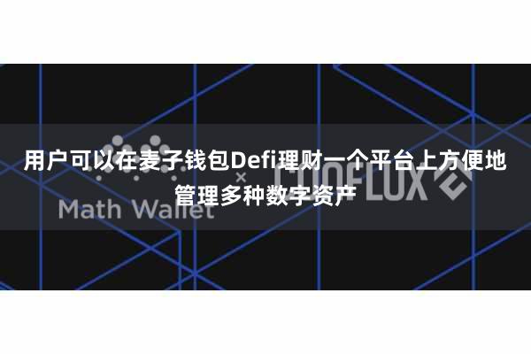 用户可以在麦子钱包Defi理财一个平台上方便地管理多种数字资产